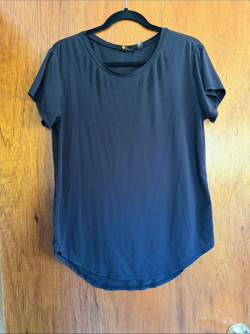 Zella Black Short Sleeve Scoop Neck Tee